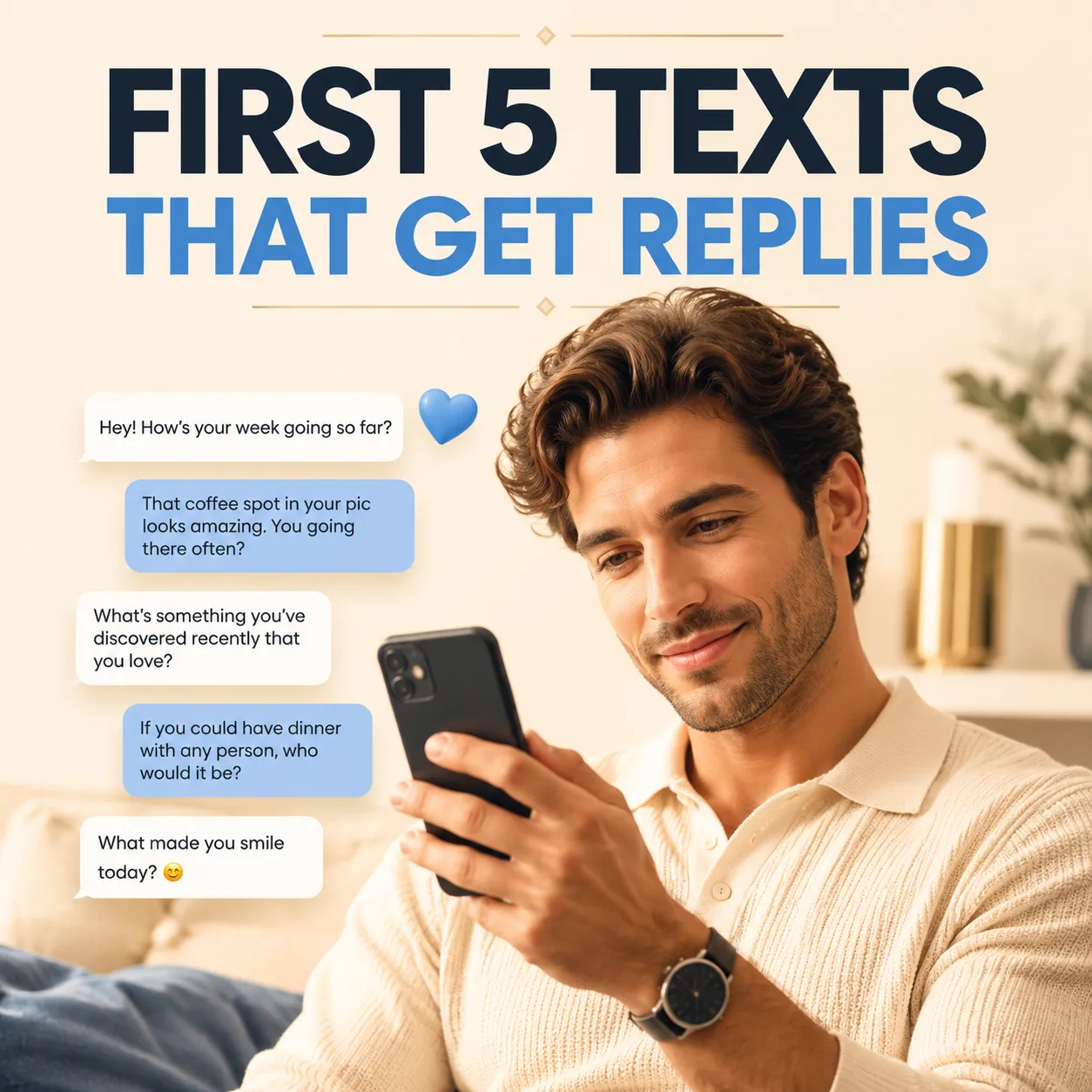First 5 texts that get replies — hero illustration for how to text a girl you just met